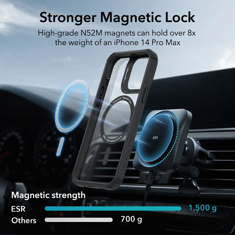 iPhone 13 Pro Max Armor Tough Case with Stash Stand (HaloLock) - Clear Black