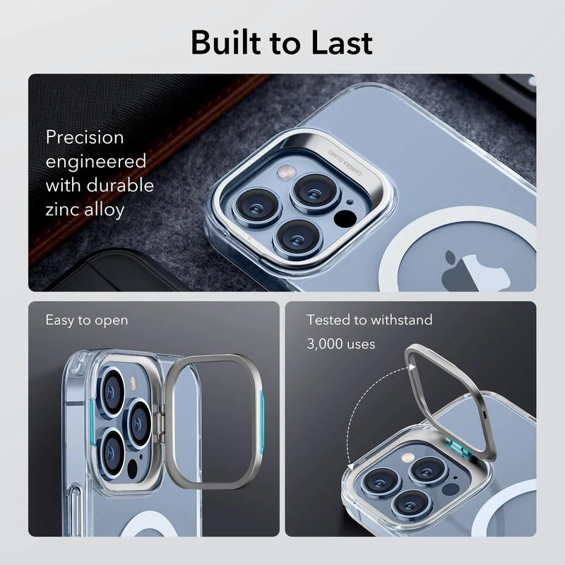 iPhone 13 Pro Max Classic Hybrid Case with Stash Stand (HaloLock) - Clear