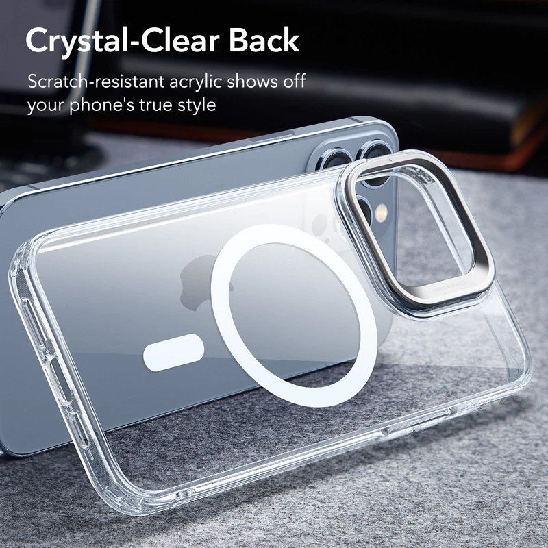 iPhone 13 Pro Max Classic Hybrid Case with Stash Stand (HaloLock) - Clear