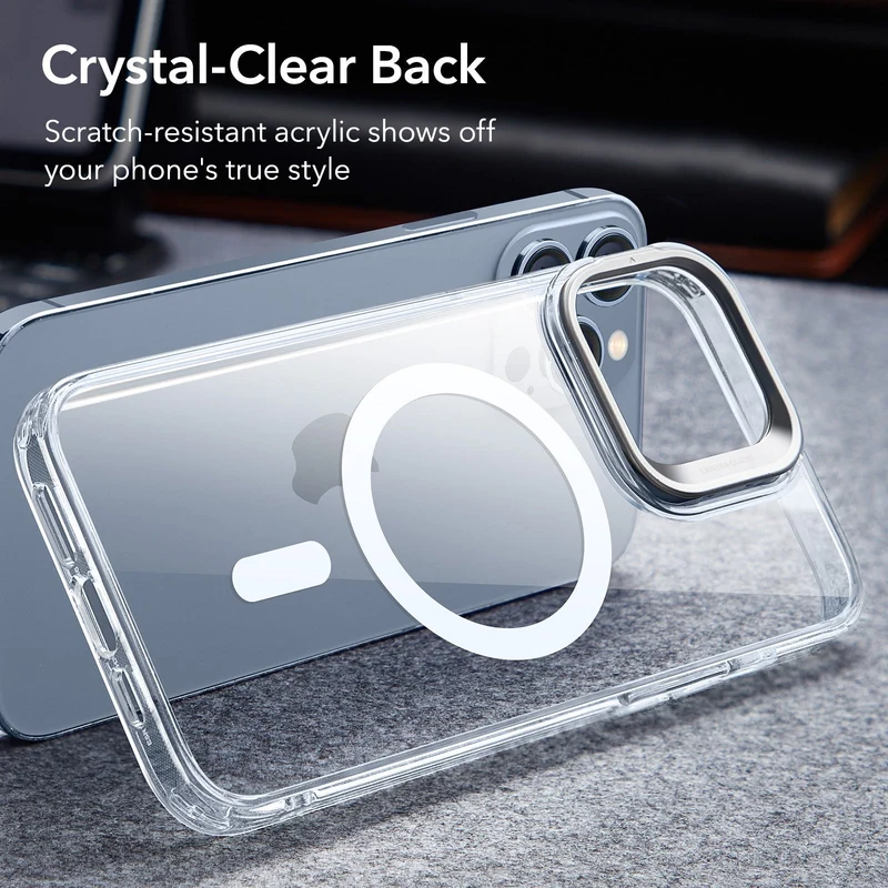 iPhone 13 Pro Classic Hybrid Case with Stash Stand (HaloLock) - Clear
