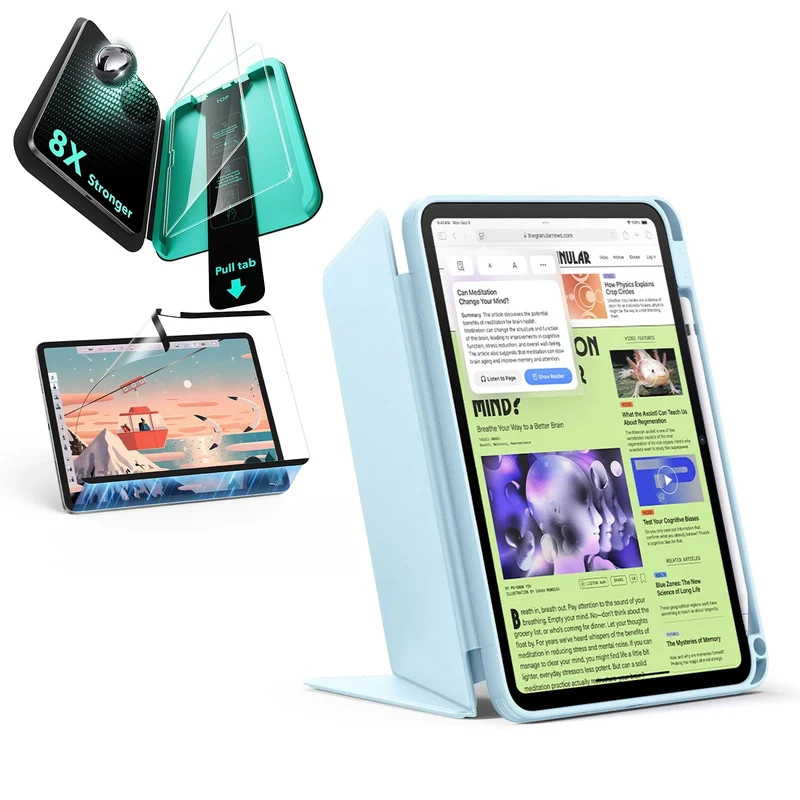 iPad 11" (A16, 2025) Flip Transformation Bundle - Sky Blue