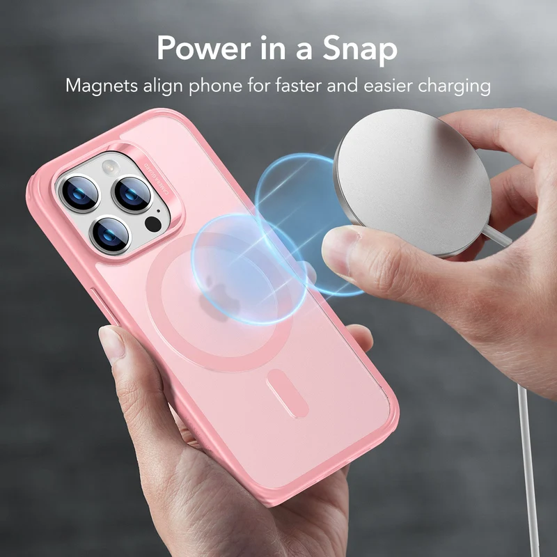iPhone 14 Pro Max Classic Hybrid Case (HaloLock) - Frosted Pink