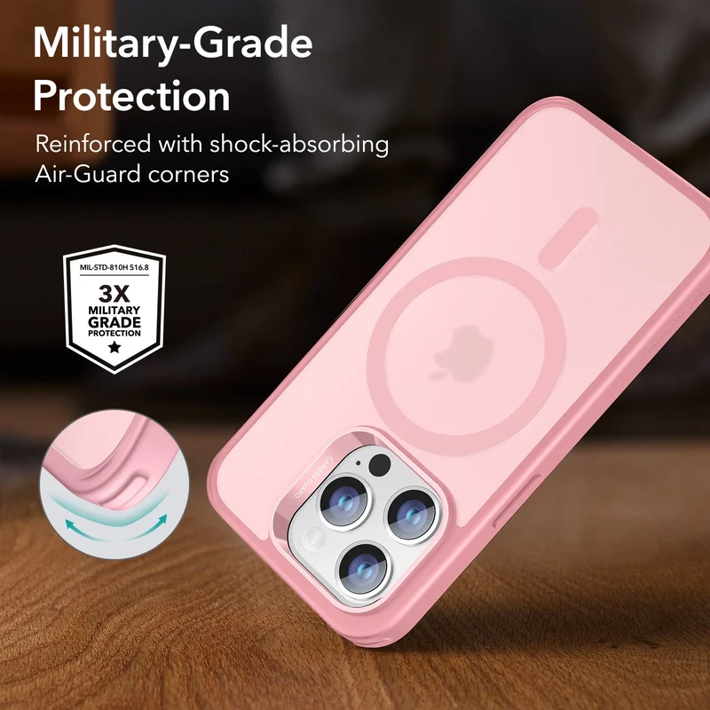 iPhone 14 Pro Max Classic Hybrid Case (HaloLock) - Frosted Pink
