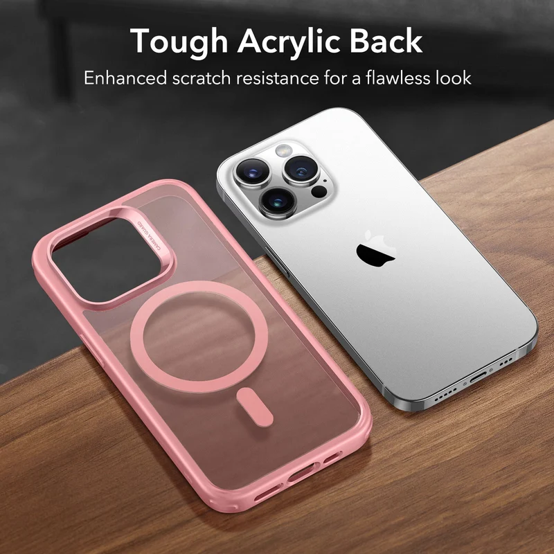 iPhone 14 Pro Max Classic Hybrid Case (HaloLock) - Frosted Pink