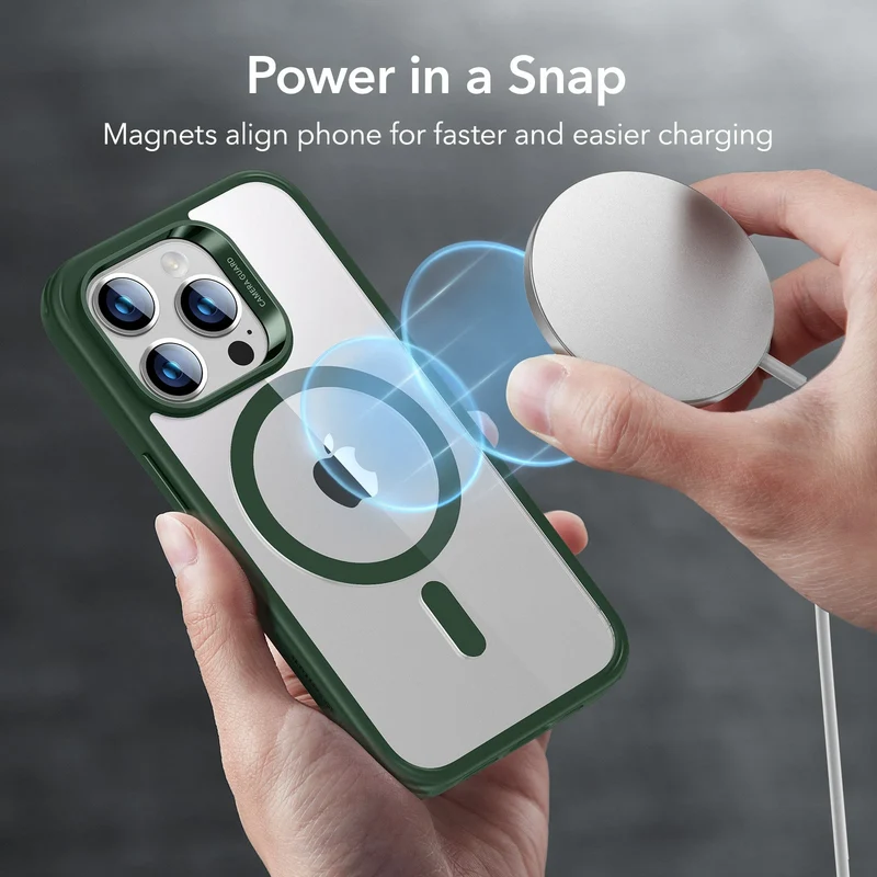 iPhone 14 Pro Max Classic Hybrid Case (HaloLock) - Clear Green