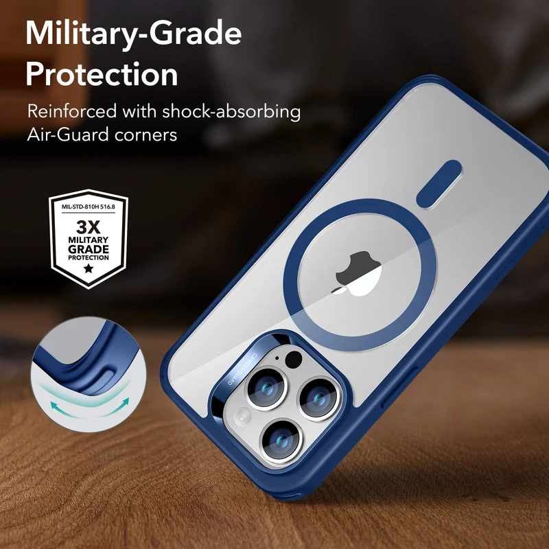iPhone 14 Pro Max Classic Hybrid Case (HaloLock) - Clear Blue