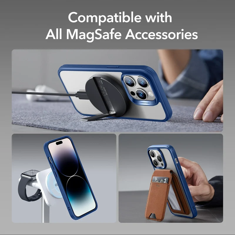 iPhone 14 Pro Max Classic Hybrid Case (HaloLock) - Clear Blue