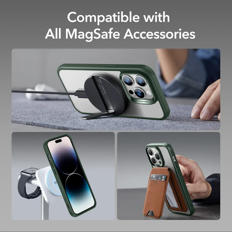 iPhone 14 Pro Classic Hybrid Case (HaloLock) - Clear Green