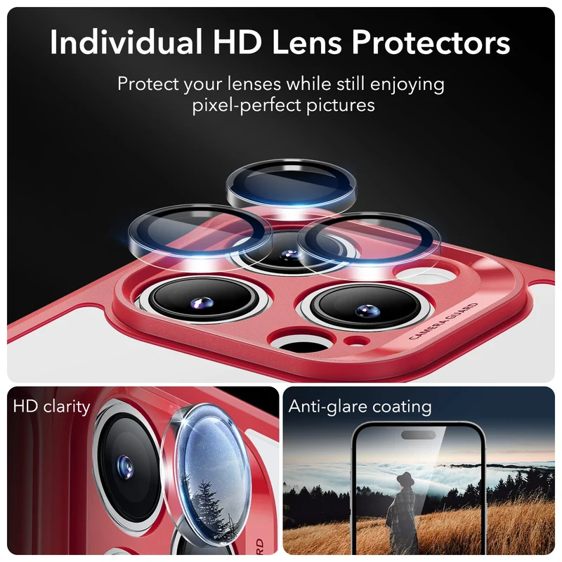iPhone 14 Pro Max Armor Tough Case (HaloLock) - Clear Red