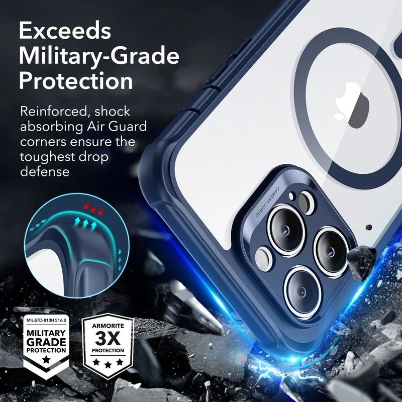 iPhone 14 Pro Max Armor Tough Case (HaloLock) - Clear Blue