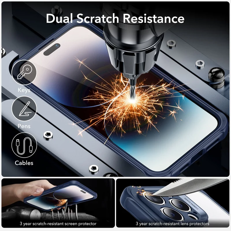 iPhone 14 Pro Max Armor Tough Case (HaloLock) - Clear Blue