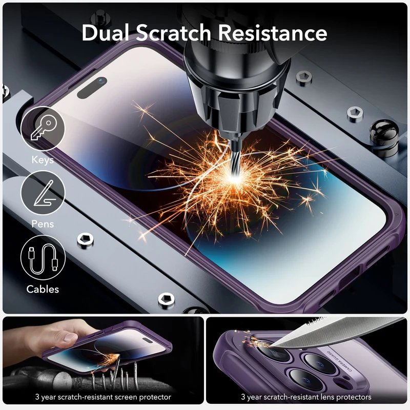 iPhone 14 Pro Max Armor Tough Case (HaloLock) - Clear Purple