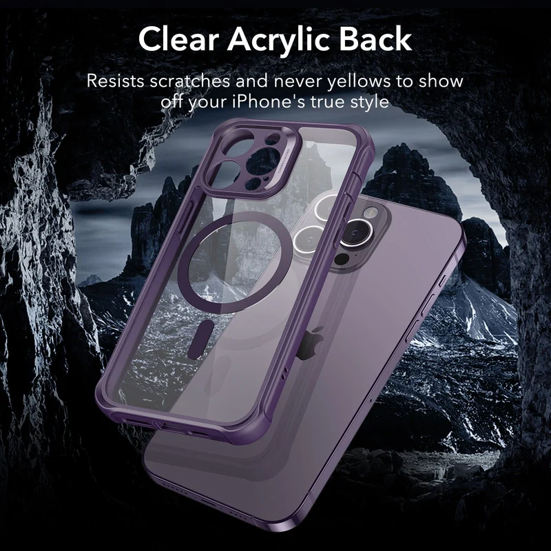 iPhone 14 Pro Max Armor Tough Case (HaloLock) - Clear Purple