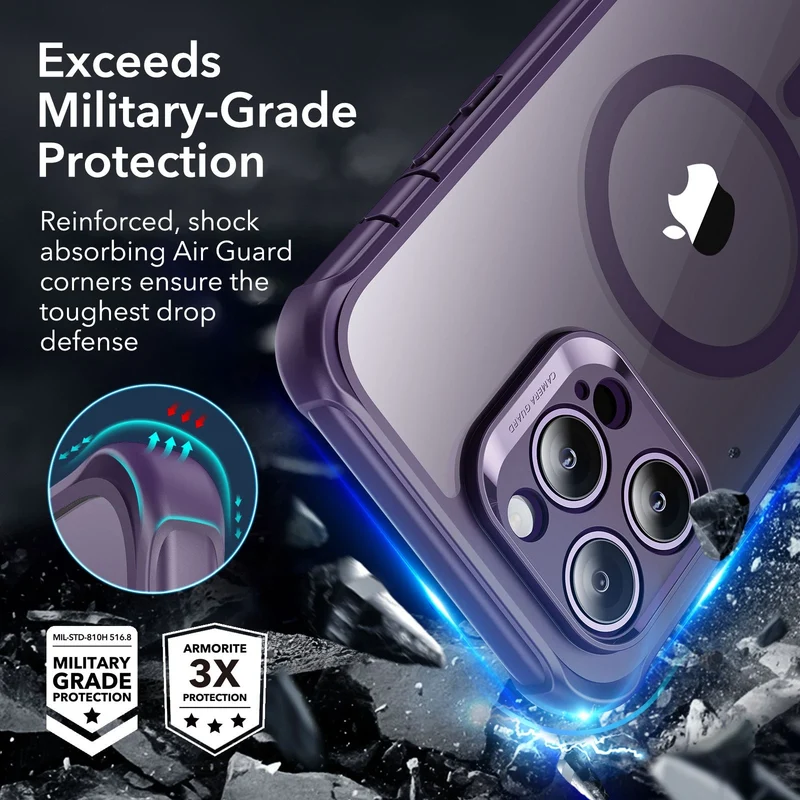 iPhone 14 Pro Max Armor Tough Case (HaloLock) - Clear Purple