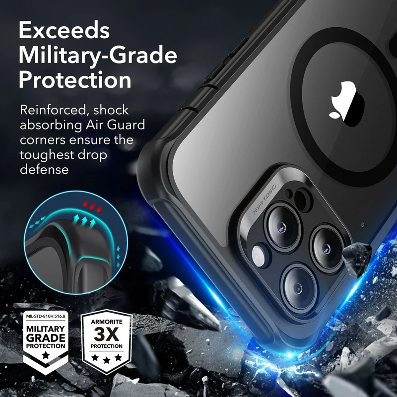 iPhone 14 Pro Max Armor Tough Case (HaloLock) - Clear Black