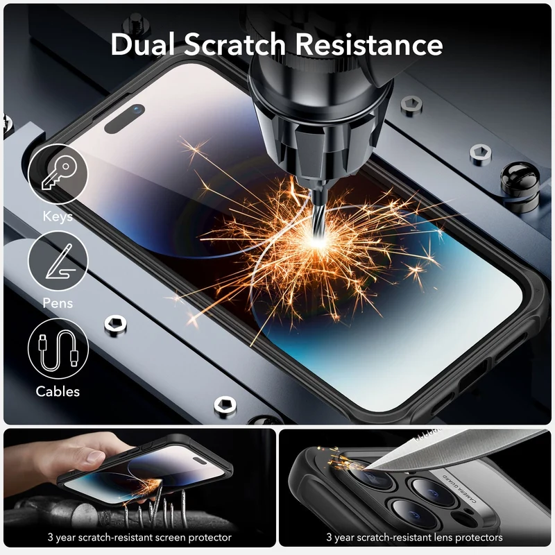 iPhone 14 Pro Max Armor Tough Case (HaloLock) - Clear Black
