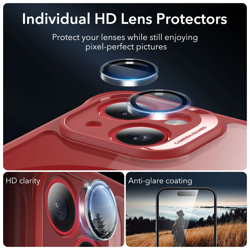 iPhone 14 Armor Tough Case (HaloLock) - Clear Red