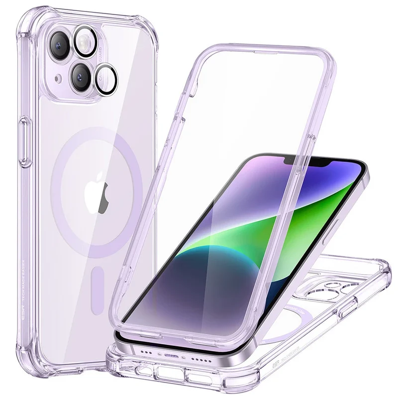 iPhone 14 Armor Tough Case (HaloLock) - Clear Purple