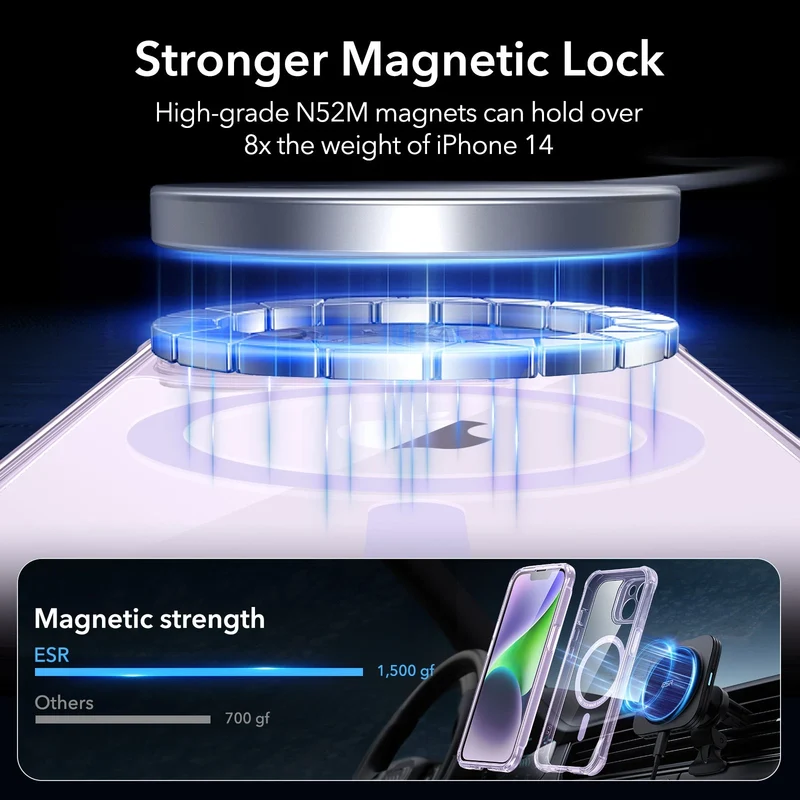 iPhone 14 Armor Tough Case (HaloLock) - Clear Purple