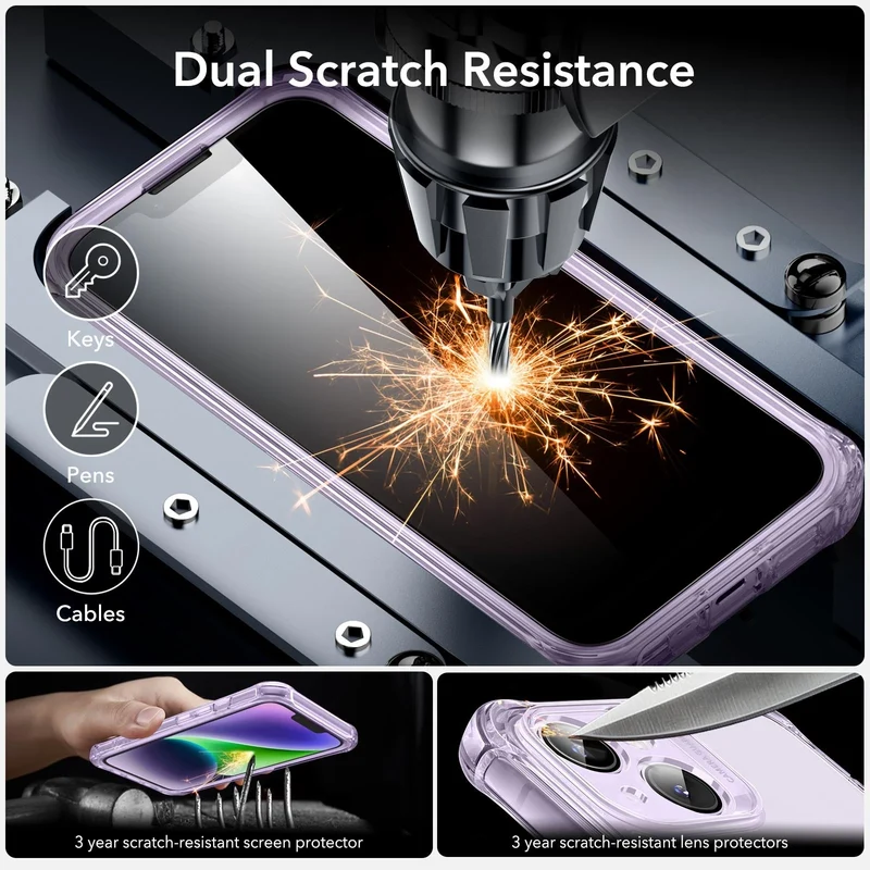 iPhone 14 Armor Tough Case (HaloLock) - Clear Purple
