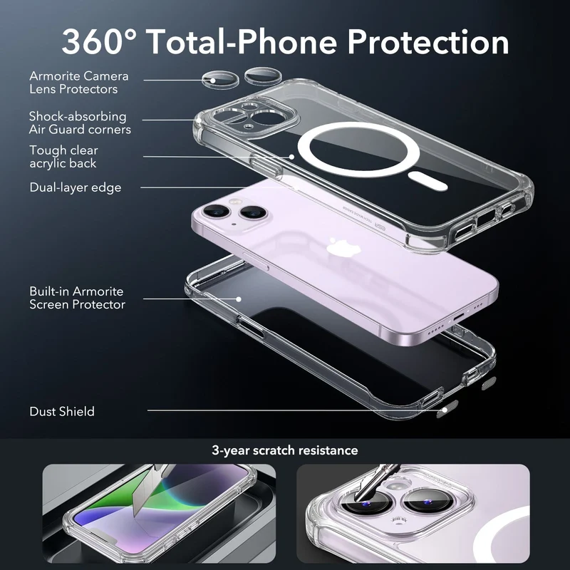 iPhone 14 Armor Tough Case (HaloLock) - Clear