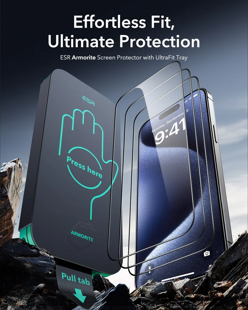 iPhone 15 Pro UltraFit Armorite Screen Protector - 3 Pack