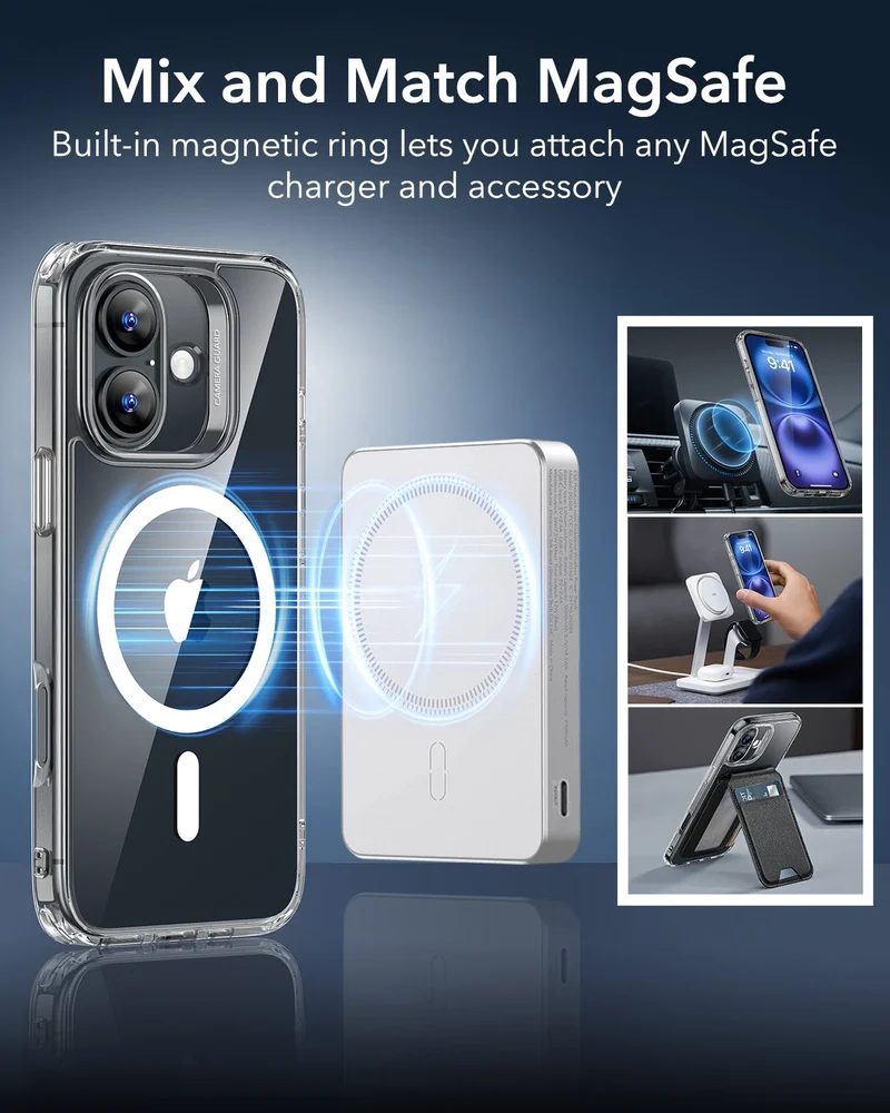 iPhone 16 Classic Hybrid Case (HaloLock) - Clear Blue