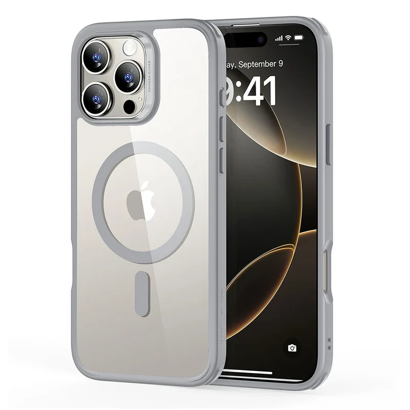 iPhone 16 Pro Classic Hybrid Case (HaloLock) - Clear Grey