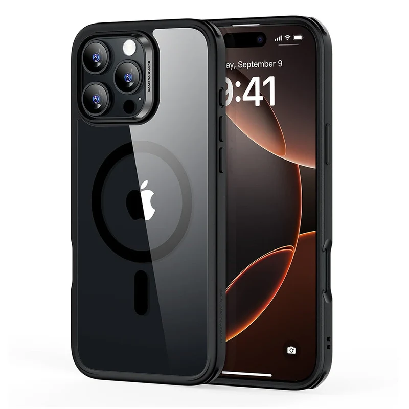 iPhone 16 Pro Classic Hybrid Case (HaloLock) - Clear Black