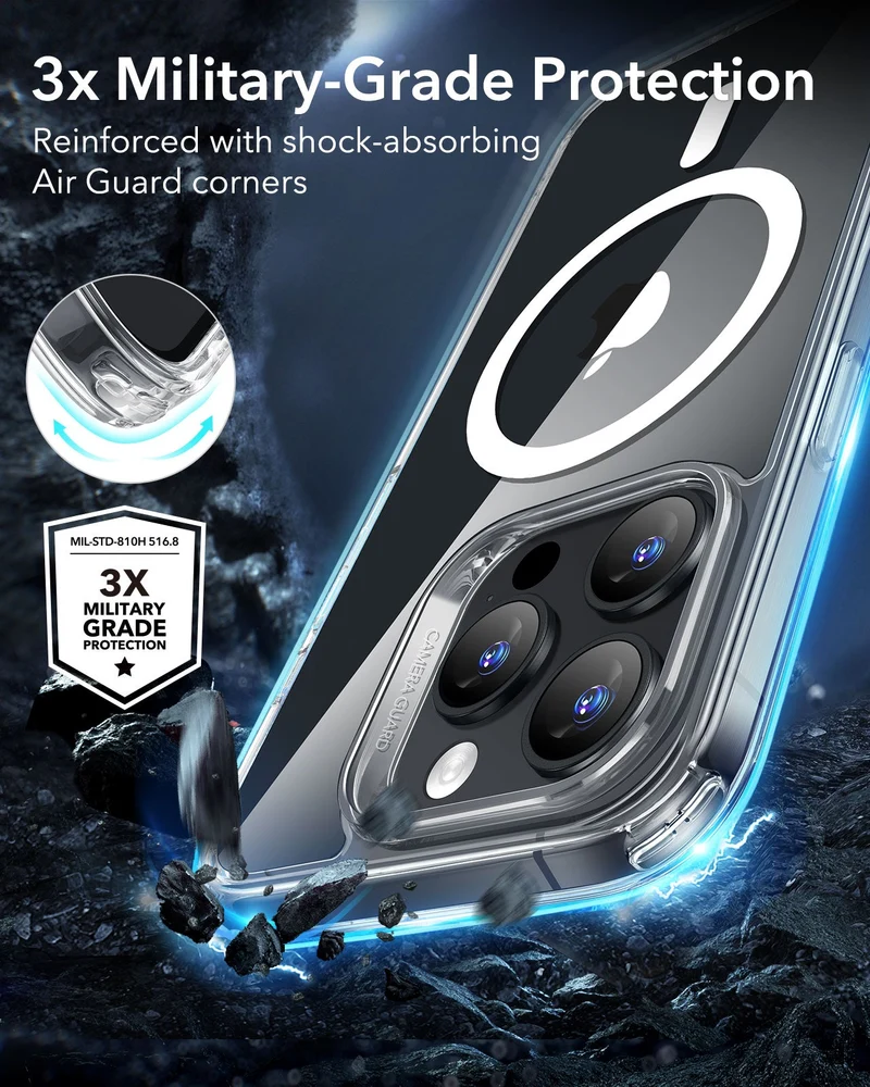 iPhone 16 Pro Classic Hybrid Case (HaloLock) - Clear