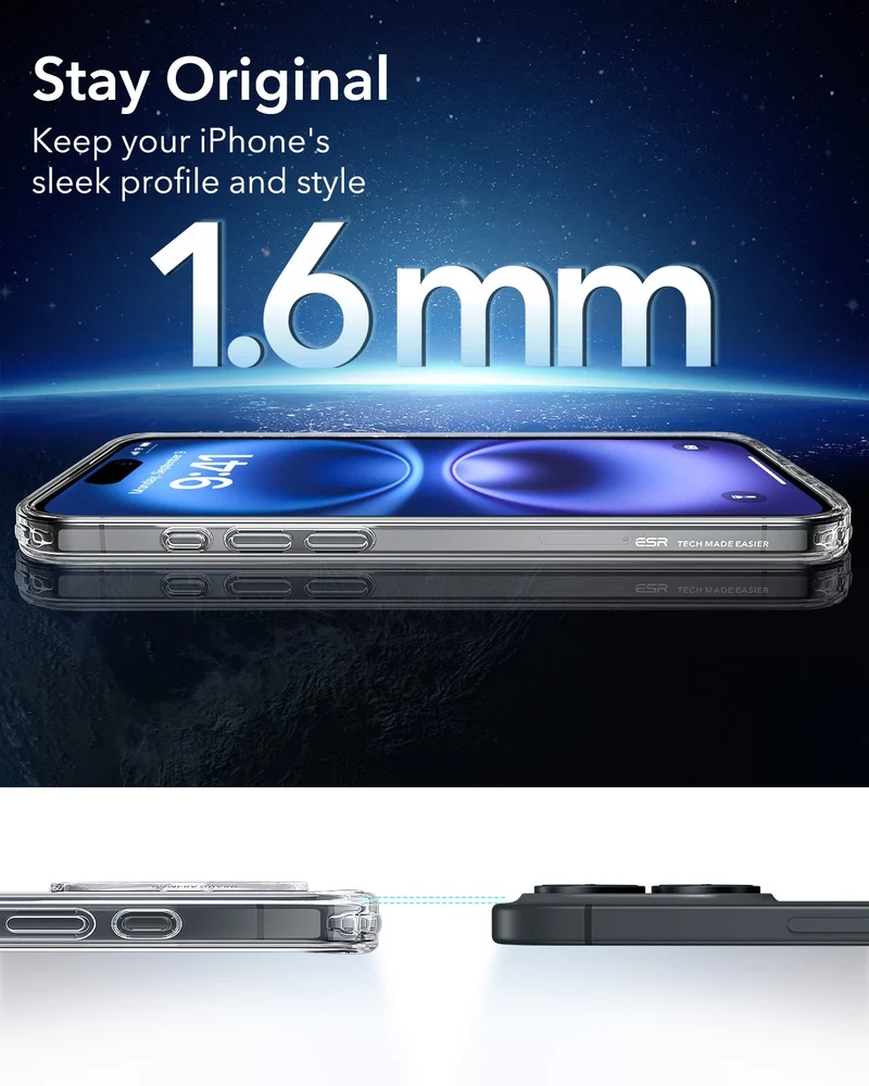 iPhone 16 Plus Classic Hybrid Case (HaloLock) - Clear Blue