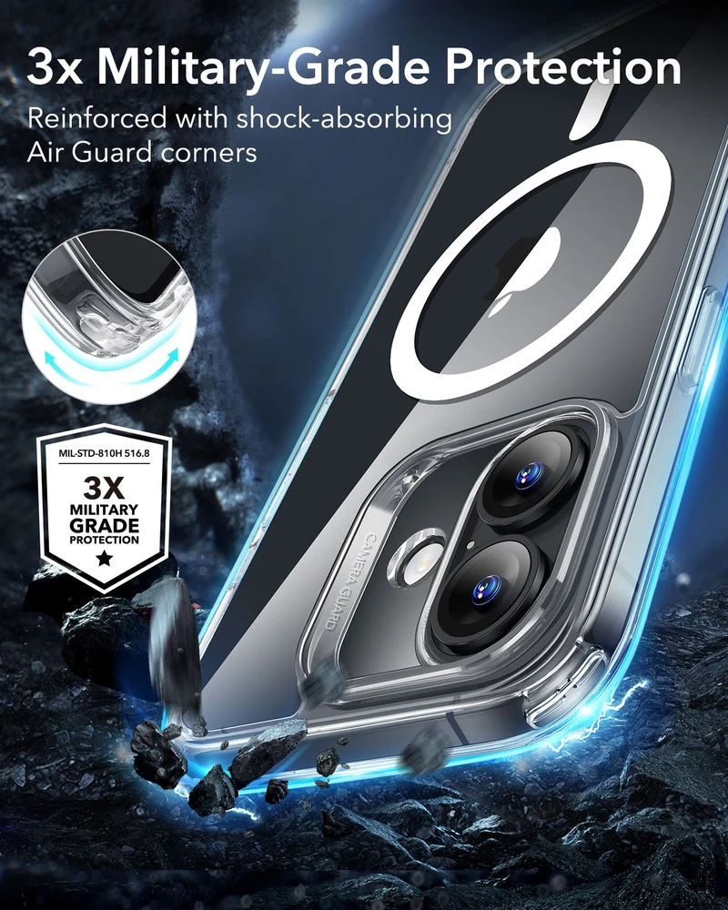 iPhone 16 Plus Classic Hybrid Case (HaloLock) - Frosted Black