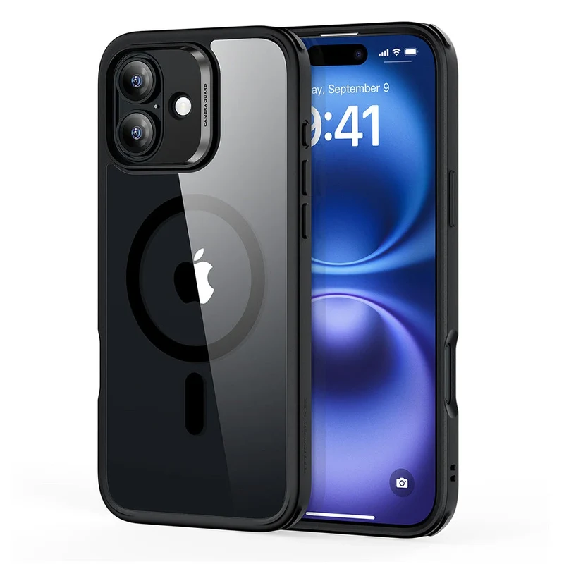 iPhone 16 Plus Classic Hybrid Case (HaloLock) - Clear Black
