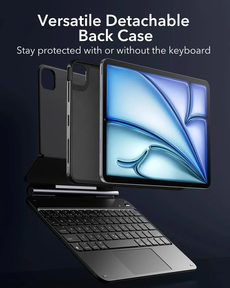iPad Air 11” (2025) Rebound Magnetic Keyboard Case 360 Pencil Bundle-US Layout-White
