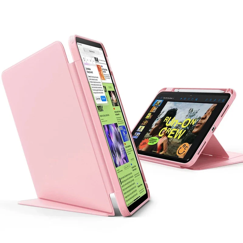 iPad 11" (A16, 2025) Flip Magnetic Case with Pencil Holder - Pink