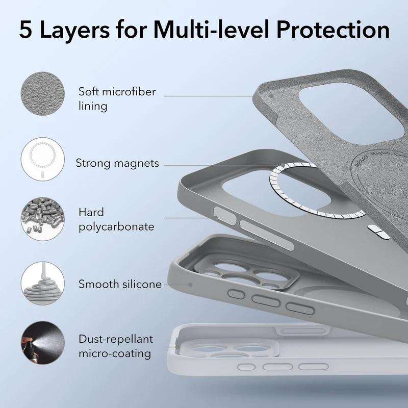 iPhone 15 Pro Max Cloud Soft Case (HaloLock) - Grey