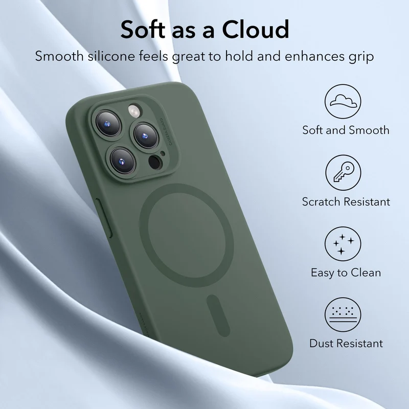iPhone 15 Pro Max Cloud Soft Case (HaloLock) - Green