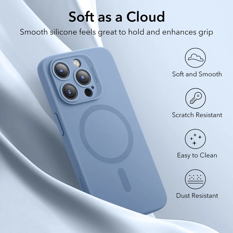 iPhone 15 Pro Cloud Soft Case (HaloLock) - Light Blue
