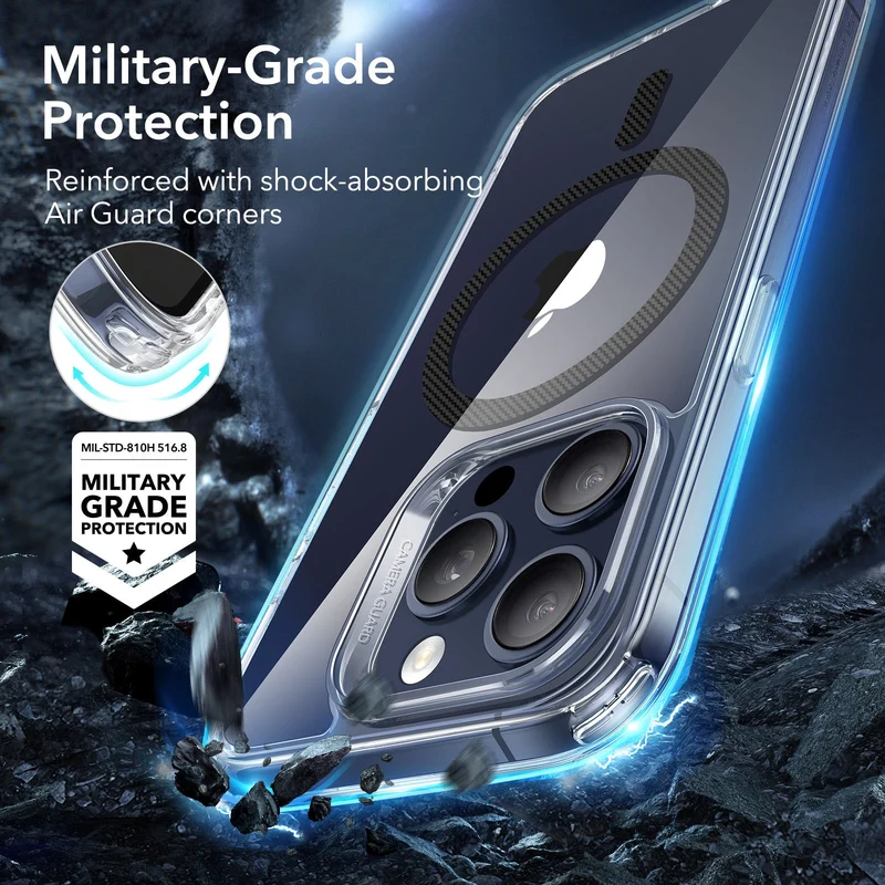 iPhone 15 Pro Classic Hybrid Case (HaloLock) - Carbon Fiber