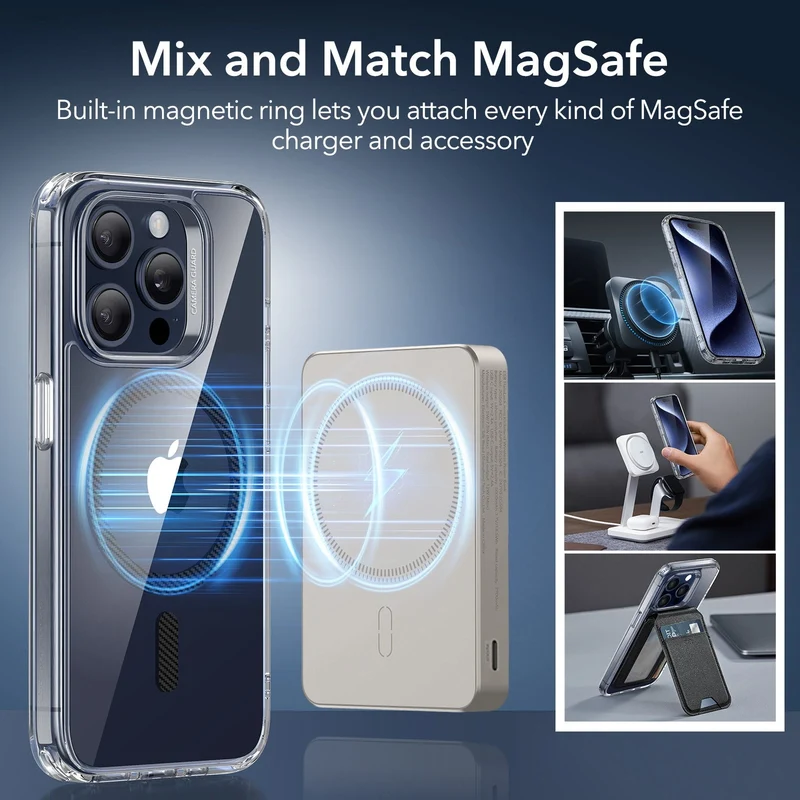 iPhone 15 Pro Classic Hybrid Case (HaloLock) - Carbon Fiber