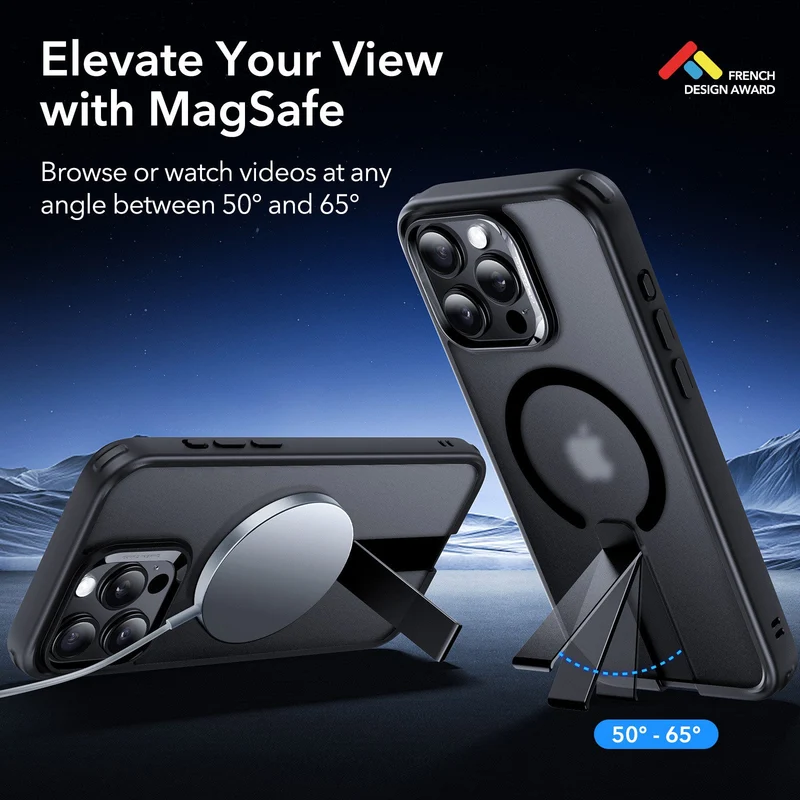 iPhone 15 Pro Boost Flickstand Case (HaloLock) - Frosted Black