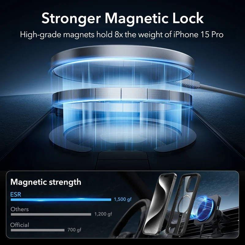 iPhone 15 Pro Boost Flickstand Case (HaloLock) - Clear Black