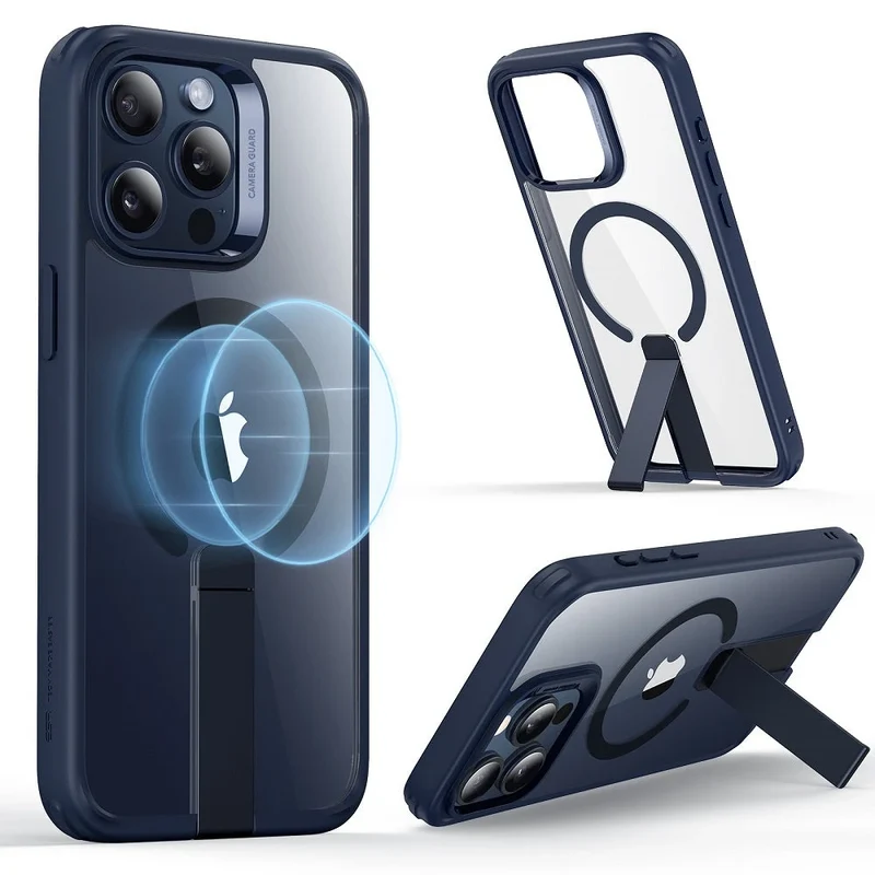 iPhone 15 Pro Boost Flickstand Case (HaloLock) - Clear Dark Blue