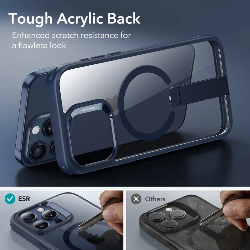 iPhone 15 Pro Boost Flickstand Case (HaloLock) - Clear Dark Blue
