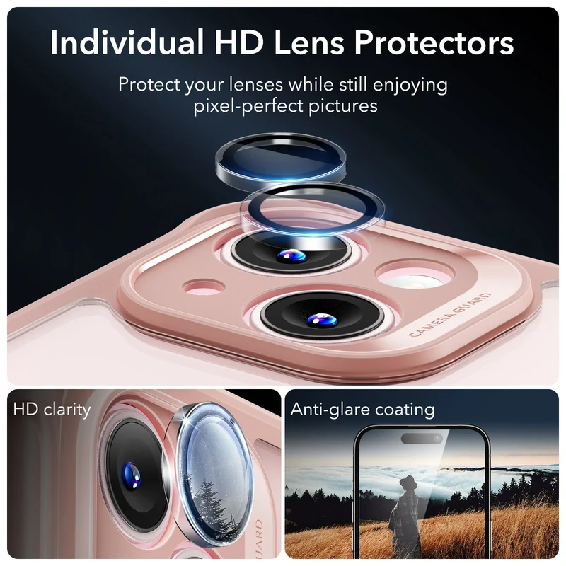 iPhone 15 Armor Tough Case (HaloLock) - Clear Pink