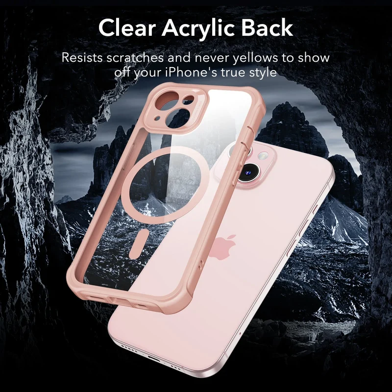 iPhone 15 Armor Tough Case (HaloLock) - Clear Pink