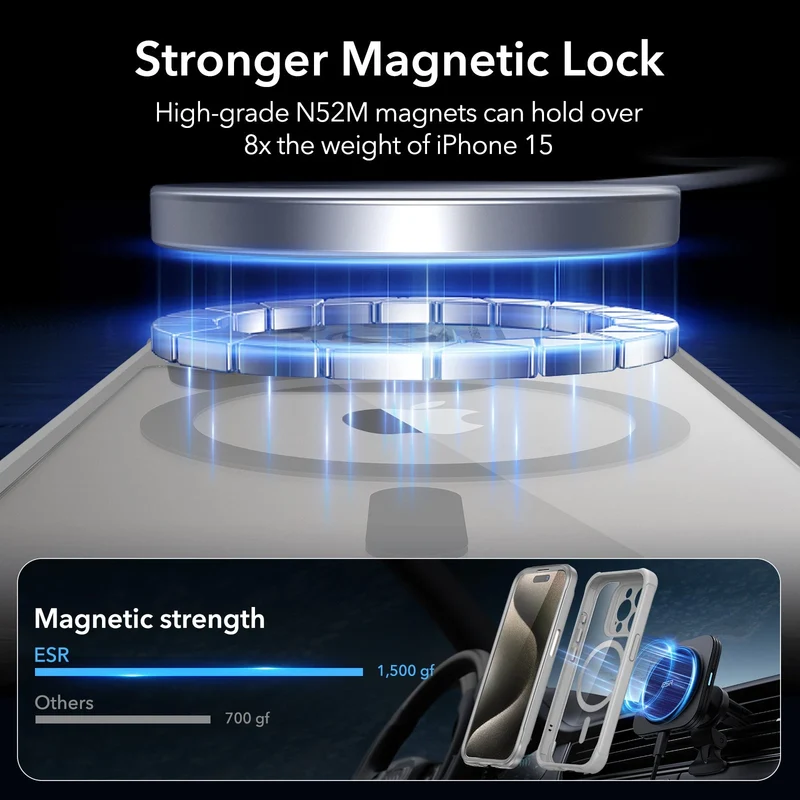 iPhone 15 Pro Max Armor Tough Case (HaloLock) - Clear Grey
