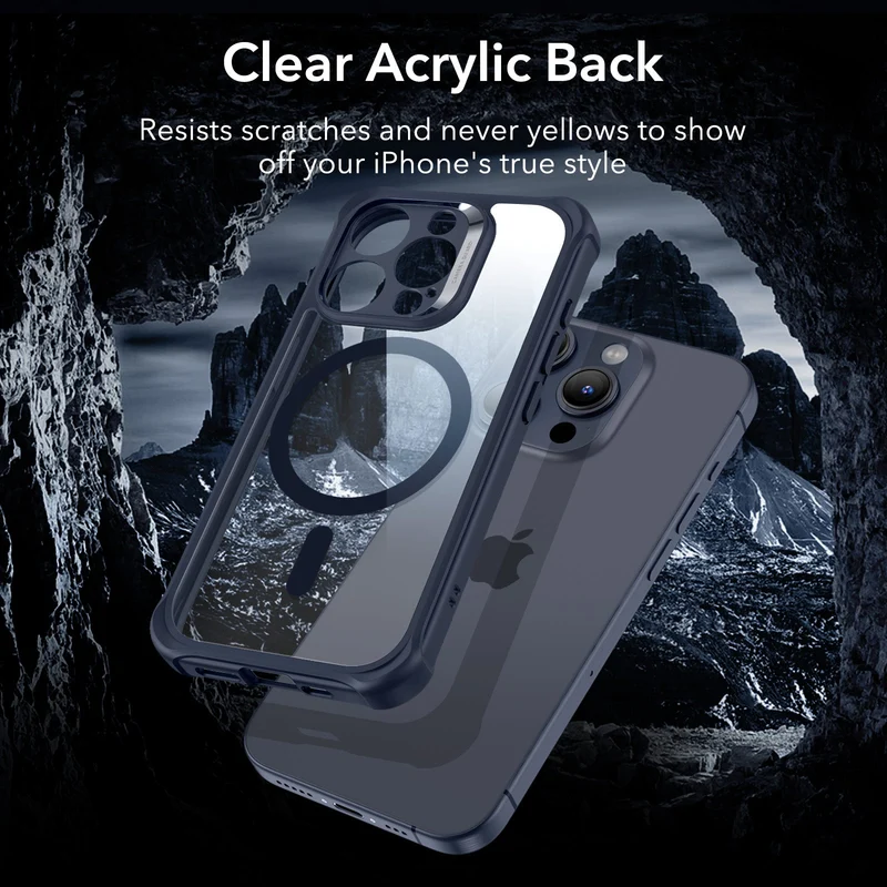 iPhone 15 Pro Max Armor Tough Case (HaloLock) - Clear Dark Blue
