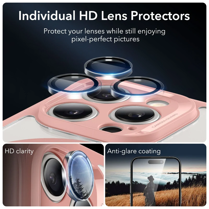 iPhone 15 Pro Armor Tough Case (HaloLock) - Clear Pink