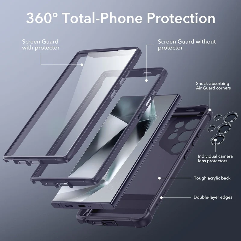 Galaxy S24 Ultra Armor Kickstand Case - Frosted Purple